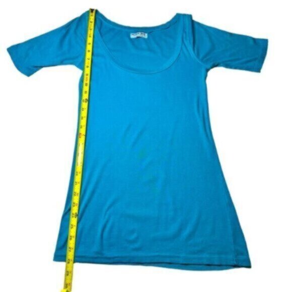 Michael Stars | Women's Blue Scoop Neck T-Shirt One Size Fits Most - Picture 7 of 12